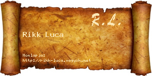 Rikk Luca névjegykártya